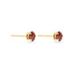 Stone and Strand 10K Yellow Gold Red Studio Garnet Studs Side Image