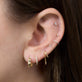 Image of 14K Yellow Gold Resort Gold Bamboo Hoops with Stone and Strand Earrings