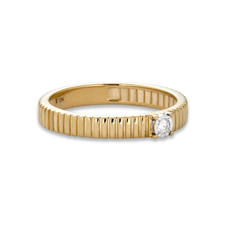 Stone and Strand 10K Yellow Gold Dainty Diamond Pirouette Band Side Image