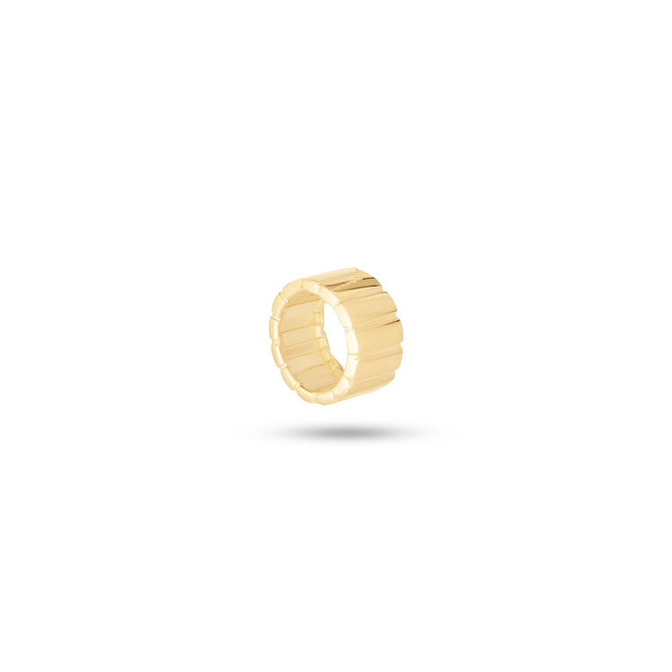 Stone and Strand 14K Yellow Gold Ridged Rondelle Charm Side Image