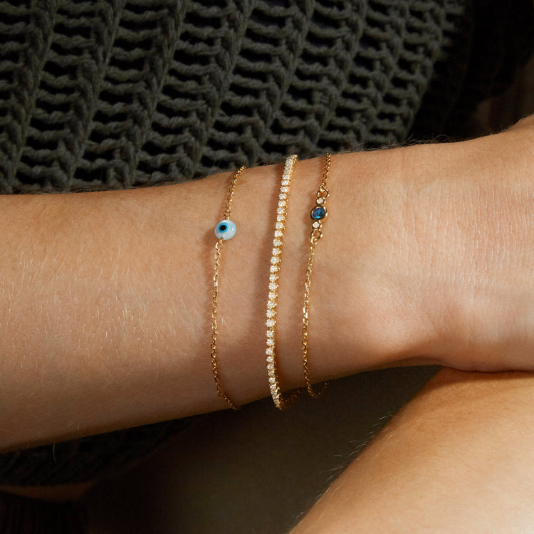 Rose Cut Sapphire Diamond Bracelet