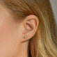 Image of 14K Yellow Gold Rose Cut Sapphire Diamond Push Pin Flat Back on Models Ear