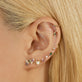 Image of 14K Yellow Gold Rose Cut Sapphire Diamond Push Pin Flat Back on Models Ear