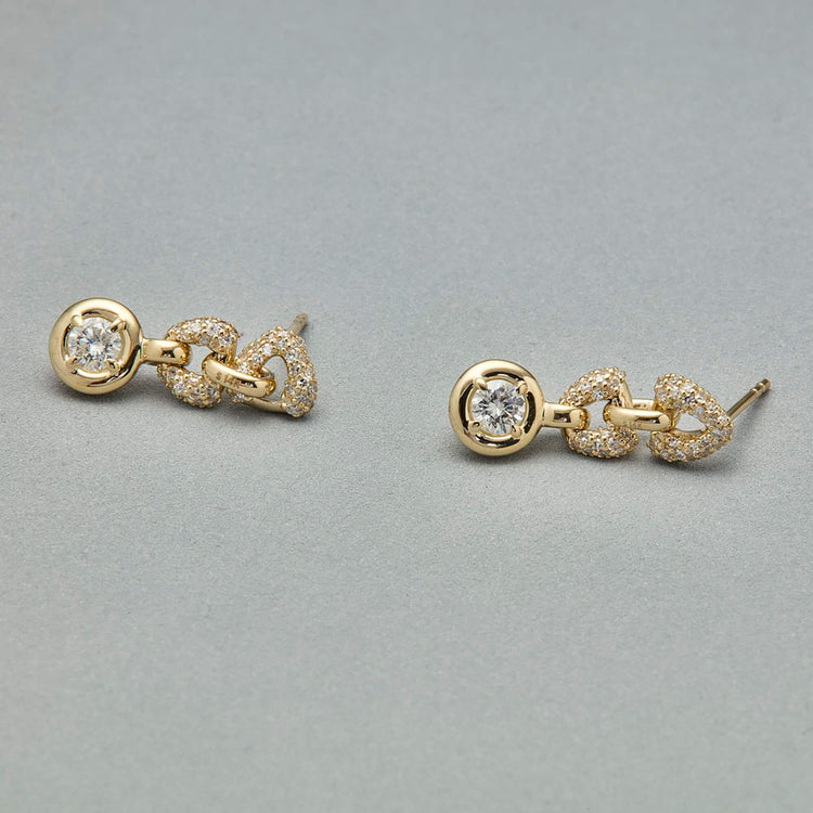 Stone and Strand 14K Yellow Gold Rossellini Earrings Editorial Image