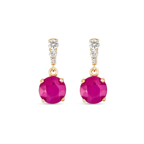 Ruby and Diamond Earrings STONE AND STRAND