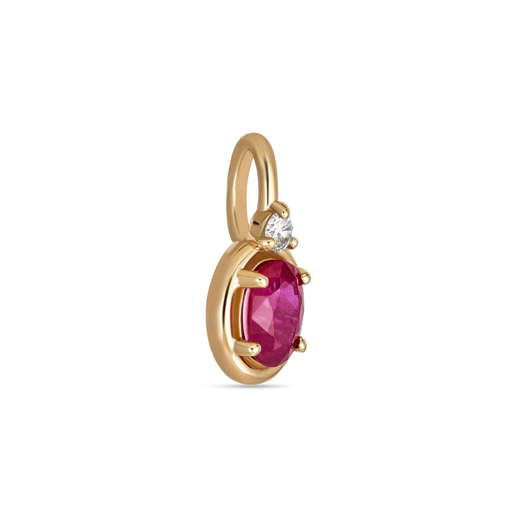 Stone and Strand 10K Yellow Gold Ruby Bonbon Diamond Charm Side Image