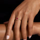 Image of 10K Yellow Gold Ruby Bonbon Merge Ring on Models Hand