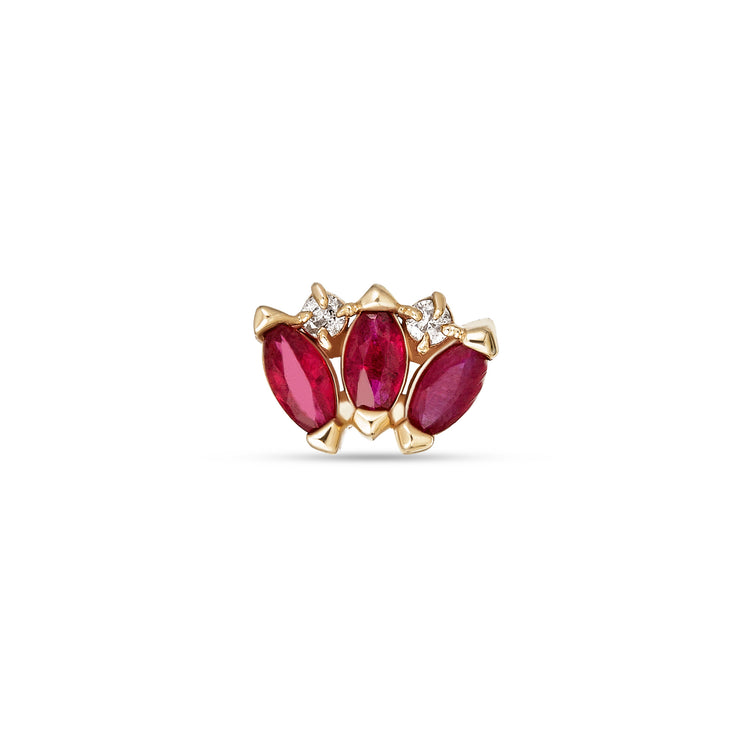 Ruby Diamond Tiara Stud