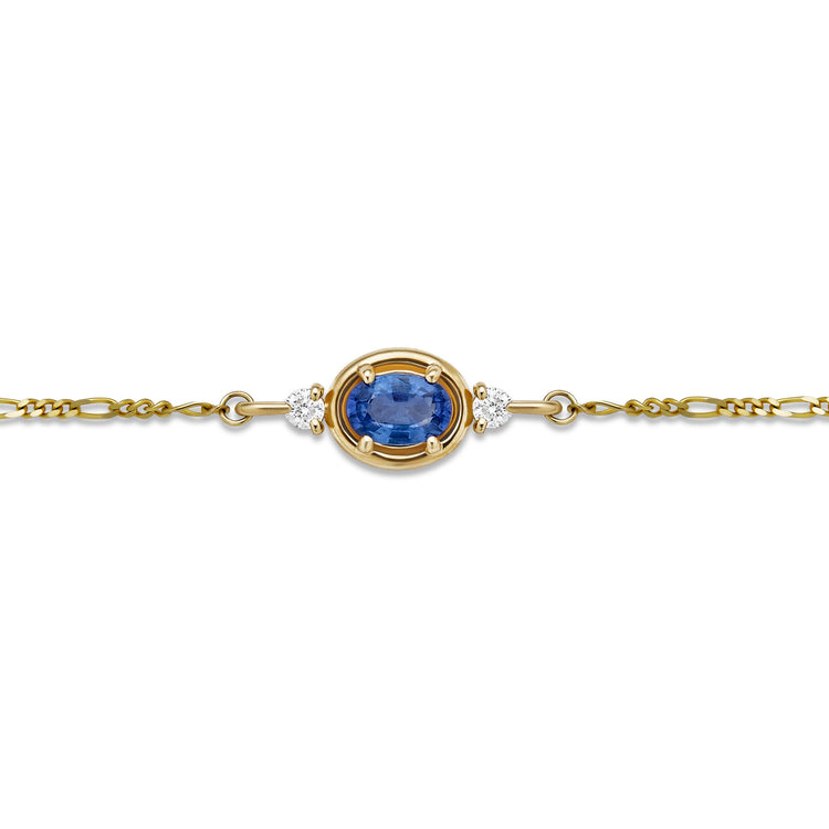 Stone and Strand 10K Yellow Gold Blue Sapphire Diamond Bonbon Bracelet Close Up Image