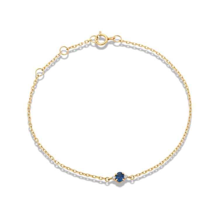 Stone and Strand 10K Yellow Gold Sapphire Luxe Dainty Blue Bracelet Front Image