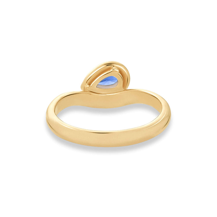 Stone and Strand 10K Yellow Gold Blue Sapphire Raindrop Merge Ring Rear Image
