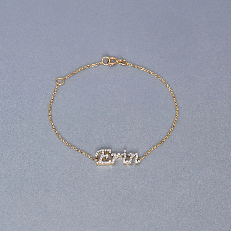 Stone and Strand 14K Yellow Gold Say My Name Diamond Bracelet Editorial Image