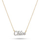 Stone and Strand 14K Yellow Gold Say My Name Diamond Necklace Close Up Image
