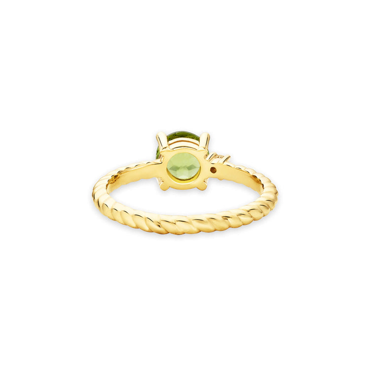 Stone and Strand 10K Yellow Gold Seagrass At Twilight Diamond and Peridot Ring Rear Image