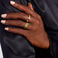 Image of 10K Yellow Gold Seagrass At Twilight Ring with Stone and Strand Rings