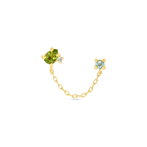 Stone and Strand 10K Yellow Gold Seagrass Double Up Diamond and Gemstones Stud Front Image
