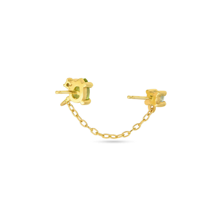 Stone and Strand 10K Yellow Gold Seagrass Double Up Diamond and Gemstones Stud Rear Image
