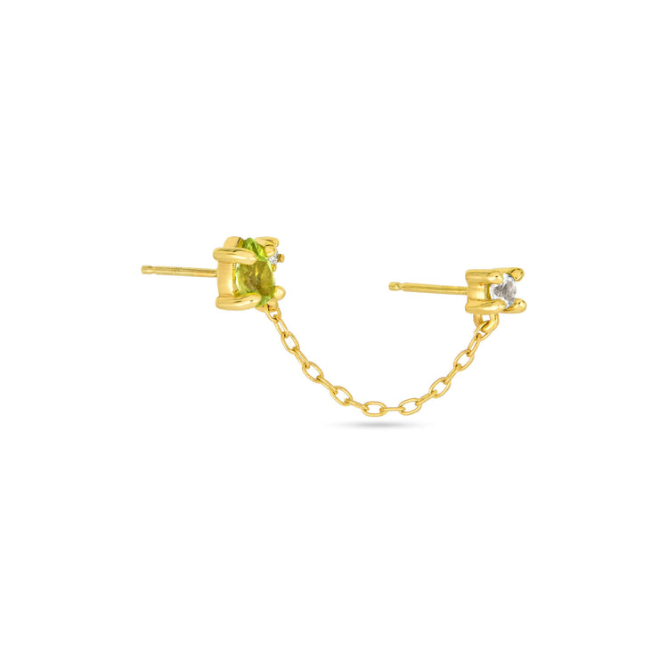Stone and Strand 10K Yellow Gold Seagrass Double Up Diamond and Gemstones Stud Side Image