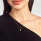 Image of 10K Yellow Gold Seagrass Peridot Necklace on Models Neck