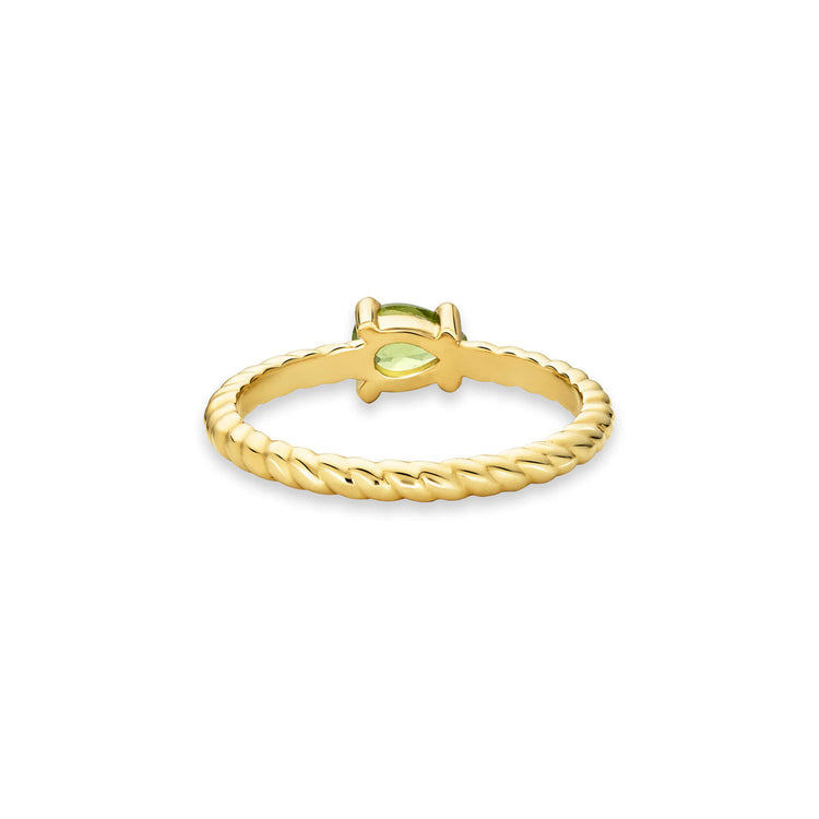 Stone and Strand 10K Yellow Gold Seagrass Peridot Ring Rear Image