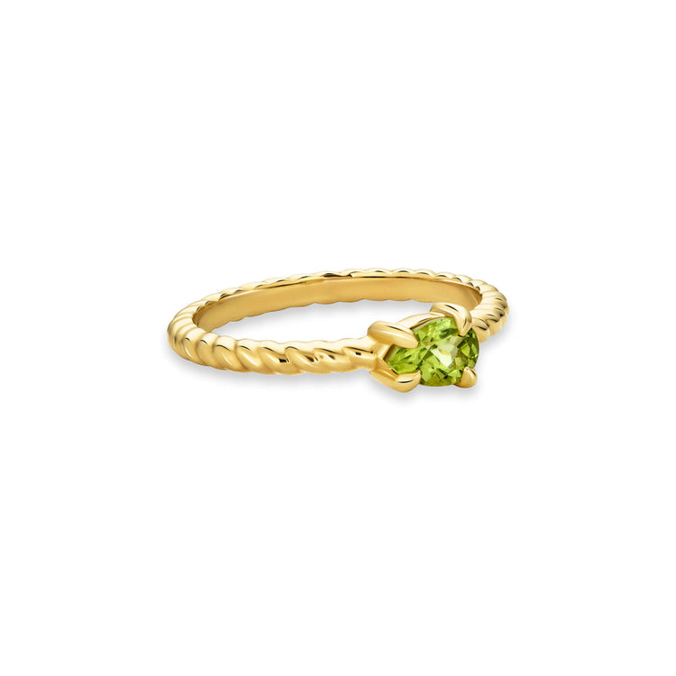 Stone and Strand 10K Yellow Gold Seagrass Peridot Ring Side Image