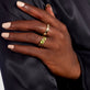 Image of 10K Yellow Gold Seagrass Peridot Ring with Stone and Strand Rings