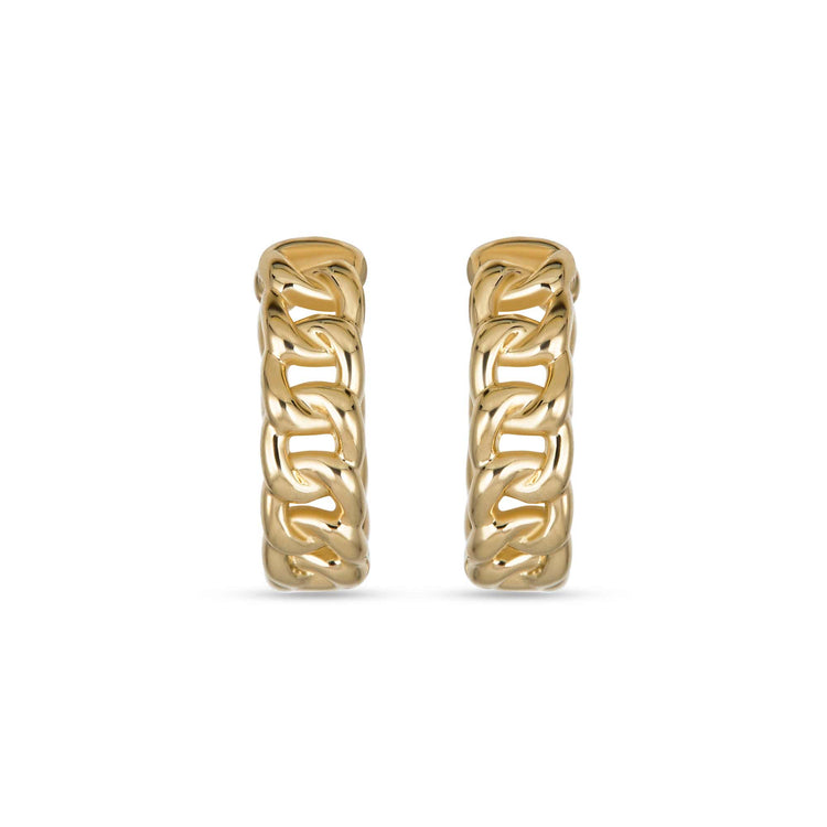 Stone and Strand 10K Yellow Gold Dainty Curbside Huggies Front Image