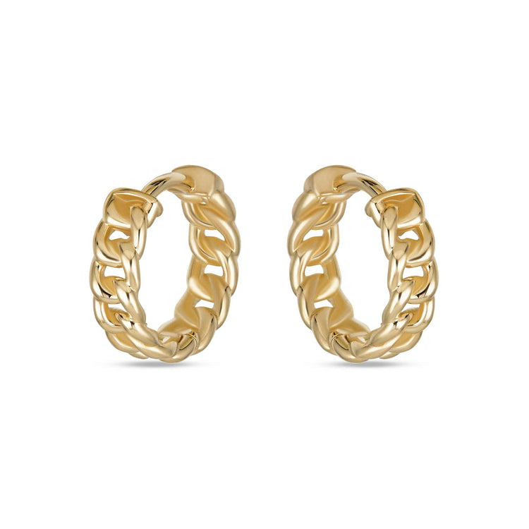 Stone and Strand 10K Yellow Gold Dainty Curbside Huggies Rear Image