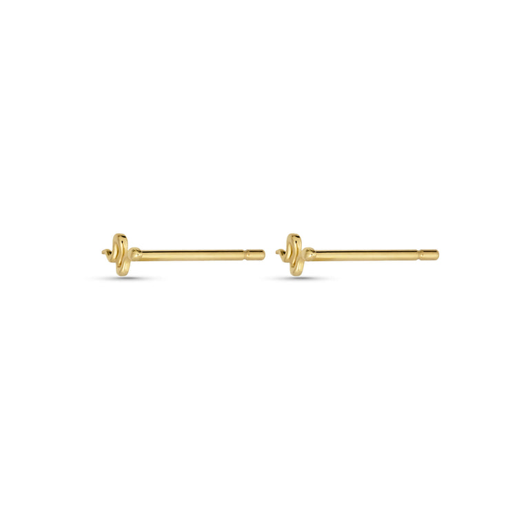 Stone and Strand 14K Yellow Gold Second Hole Gold Snake Studs Side Image