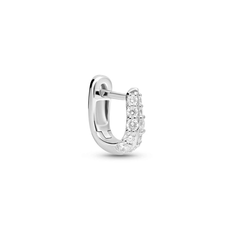 Stone and Strand Sterling Silver Second Hole LAB-Created Silver Knife Edge Single Hoop Side Image