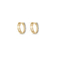 Stone and Strand 10K Yellow Gold Second Hole Velvet Rope Pave Huggies Side Image