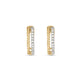 Stone and Strand 10K Yellow Gold Second Hole Velvet Rope Pave Huggies Front Image