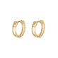 Stone and Strand 10K Yellow Gold Second Hole Velvet Rope Pave Huggies Rear Image