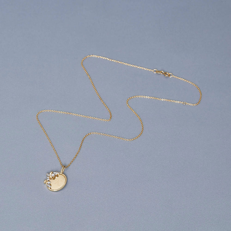 Stone and Strand 10K Yellow Gold Secret Garden Medallion Necklace Editorial Image