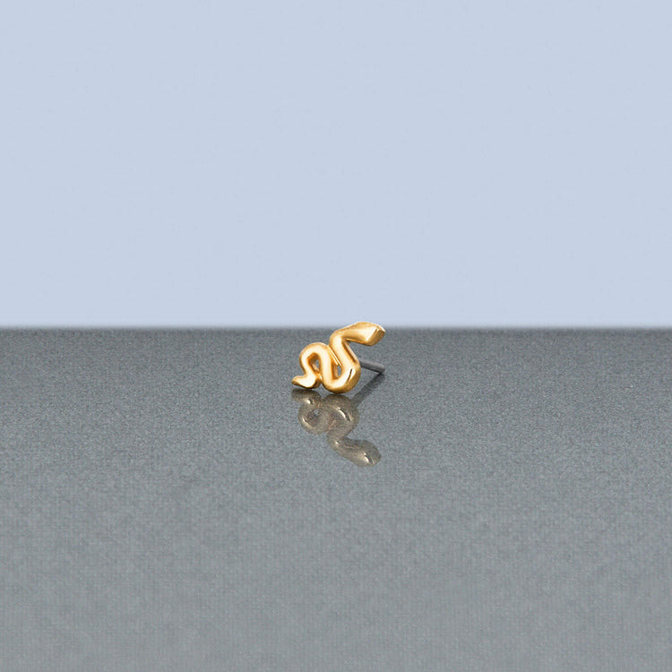 Stone and Strand 14K Yellow Gold She's A Snake Push Pin Flat Back Editorial Image