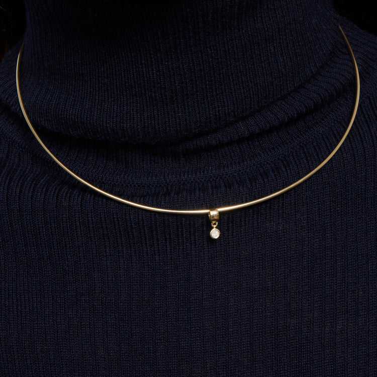Image of 14K Yellow Gold Shine On Birthstone Bead on Models Neck