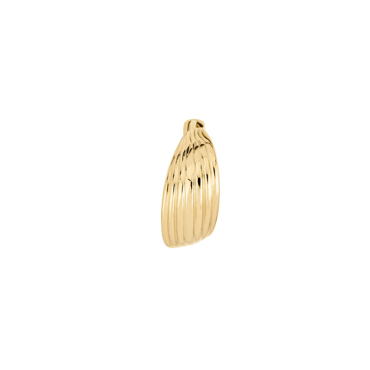 Stone and Strand 14K Yellow Gold Side Swerve Huggies Front Single Left Image