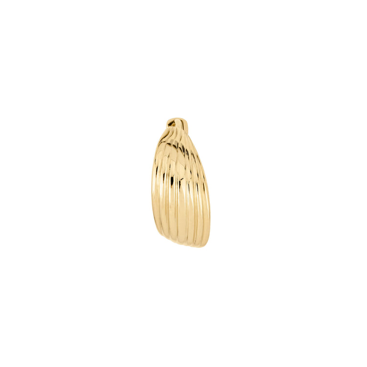 Stone and Strand 14K Yellow Gold Side Swerve Huggies Front Single Right Image