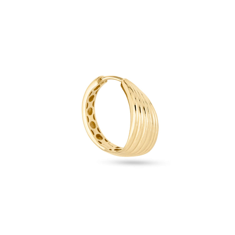 Stone and Strand 14K Yellow Gold Side Swerve Huggies Side Image
