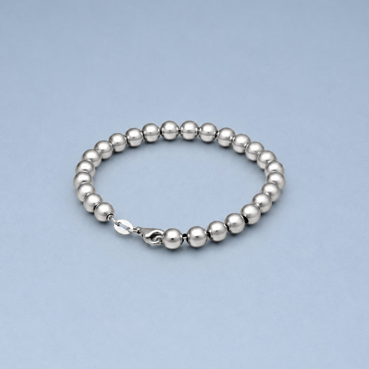 6mm Silver Ball Bracelet