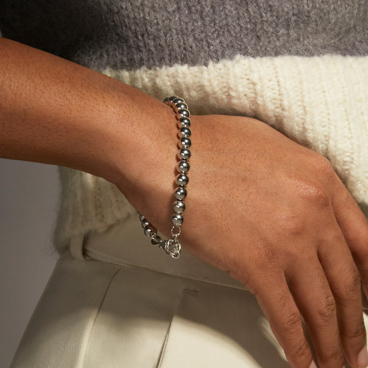 6mm Silver Ball Bracelet