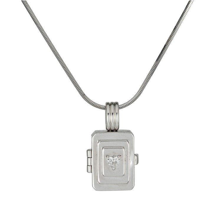 Stone and Strand Sterling Silver Beekman Heart Locket Necklace Front Image