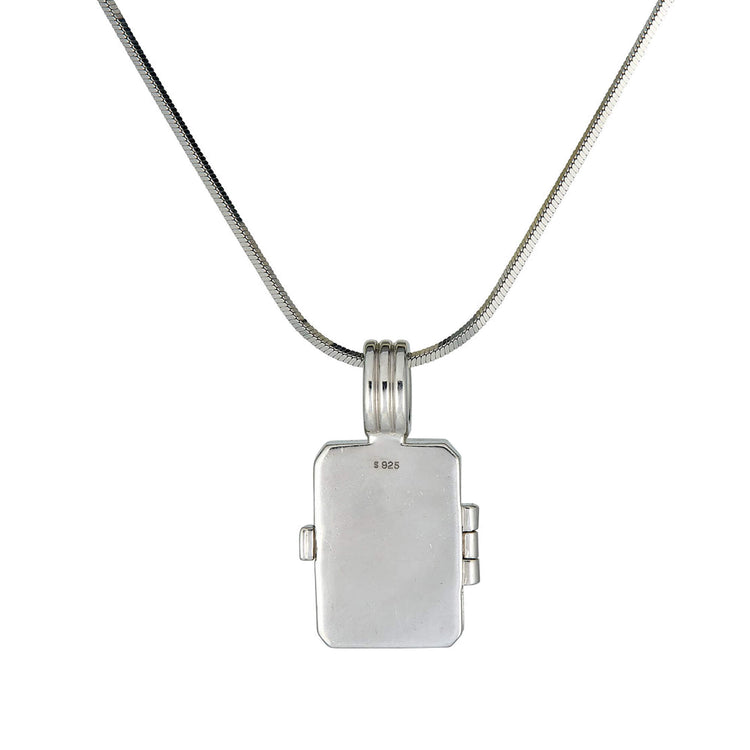 Stone and Strand Sterling Silver Beekman Heart Locket Necklace Rear Image