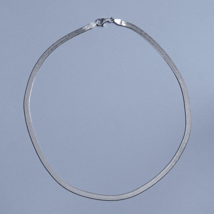 Stone and Strand Sterling Silver Herringbone Chain Editorial Image