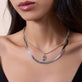 Image of Sterling Silver Herringbone Chain with Stone and Strand Necklaces