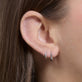 Image of Sterling Silver Knife Edge Hoop Duo Set on Models Ear