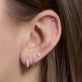 Image of Sterling Silver Knife Edge Hoop Duo Set with Stone and Strand Earrings