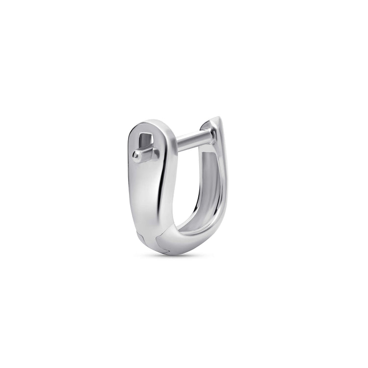 Stone and Strand Sterling Silver Knife Edge Single Hoop Rear Image