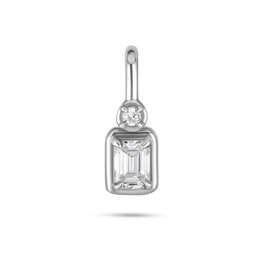 stone and strand Silver LAB-Created Emerald Diamond Bonbon Charm