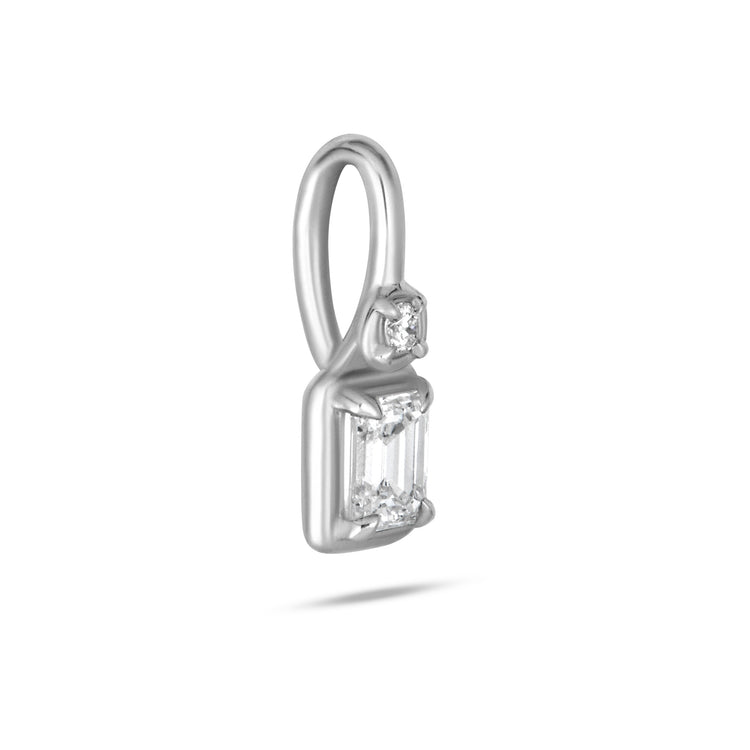Stone and Strand Sterling Silver Silver Lab-Created Emerald Diamond Bonbon Charm Side Image